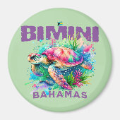 Bahamas Souvenir Gift: Bimini Bahamas Zee Schildpa Magneet (Voorkant)