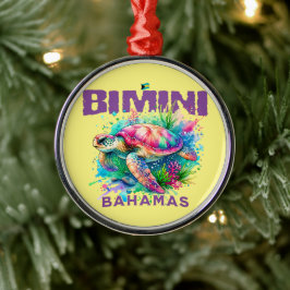 Bahamas Souvenir Gift: Bimini Bahamas Zee Schildpa Metalen Ornament