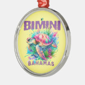 Bahamas Souvenir Gift: Bimini Bahamas Zee Schildpa Metalen Ornament (Links)