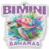 Bahamas Souvenir Gift: Bimini Bahamas Zee Schildpa Sticker (Voorkant)