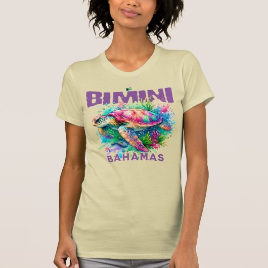 Bahamas Souvenir Gift: Bimini Bahamas Zee Schildpa T-shirt (Voorkant)