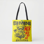 Bahamas Souvenir Gift: Bimini Bahamas Zwemvarken Tote Bag (Voorkant)