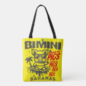 Bahamas Souvenir Gift: Bimini Bahamas Zwemvarken Tote Bag (Achterkant)
