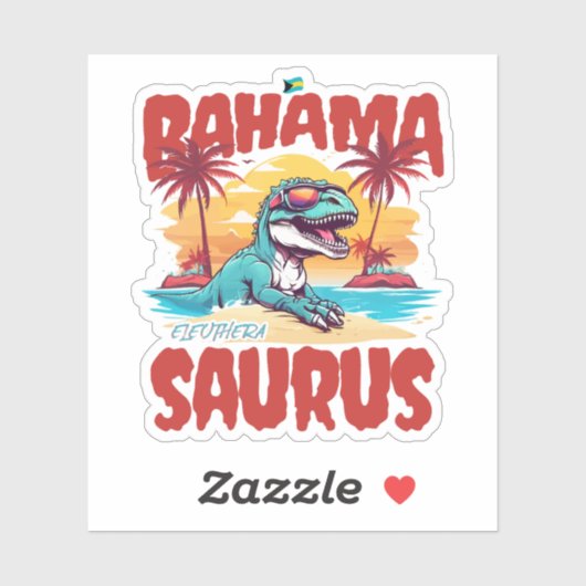 Bahamas Souvenir Gift: Eleuthera Bahama Saurus Sticker (Vel)