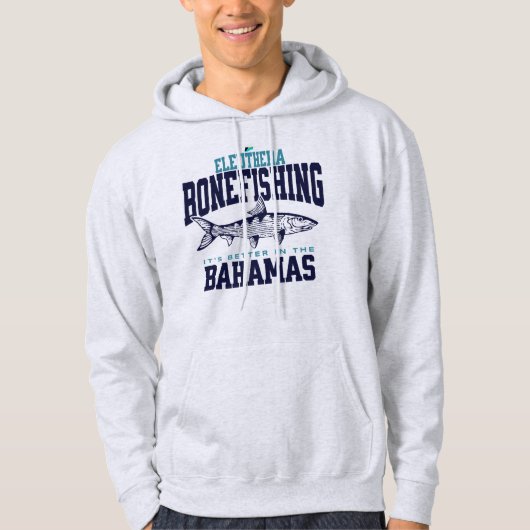 Bahamas Souvenir Gift: Eleuthera Bahamas Bonefish Hoodie (Voorkant)