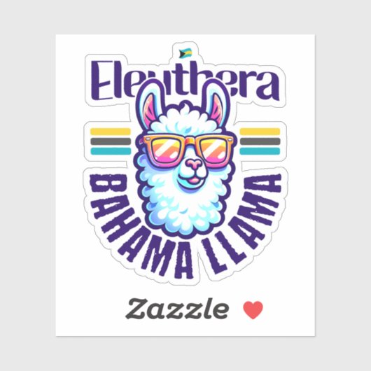 Bahamas Souvenir Gift: Eleuthera Bahamas Llama Sticker (Vel)