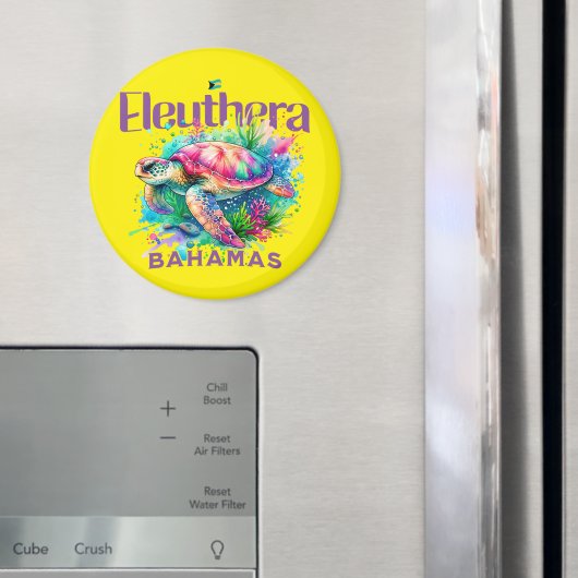 Bahamas Souvenir Gift: Eleuthera Bahamas Schildpad Magneet (Insitu (Koelkast))