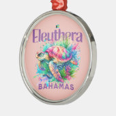 Bahamas Souvenir Gift: Eleuthera Bahamas Schildpad Metalen Ornament (Links)
