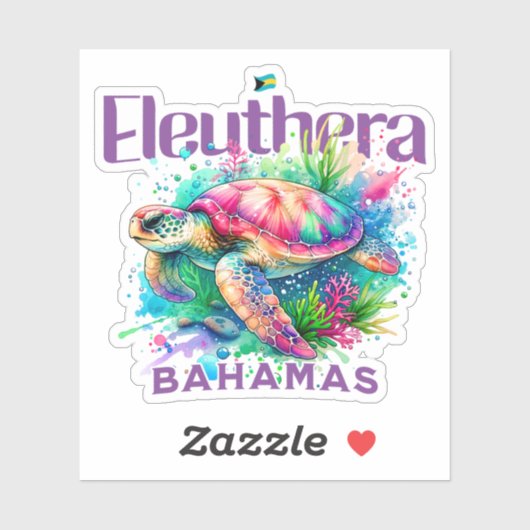 Bahamas Souvenir Gift: Eleuthera Bahamas Schildpad Sticker (Vel)