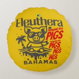 Bahamas Souvenir Gift: Eleuthera Bahamas Varkens Rond Kussen