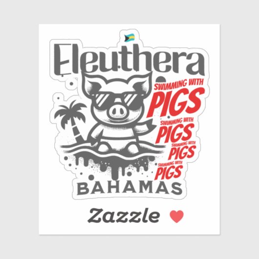 Bahamas Souvenir Gift: Eleuthera Bahamas Varkens Sticker (Vel)