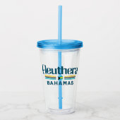 Bahamas Souvenir Gift: Eleuthera Bahamas Vlag Acryl Drinkbeker (Voorkant)
