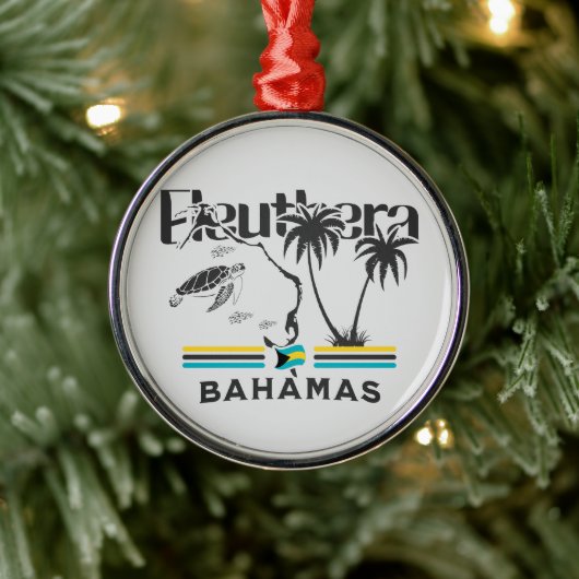 Bahamas Souvenir Gift: Eleuthera Bahamas Vlag Metalen Ornament (Boom)