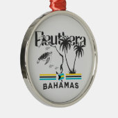 Bahamas Souvenir Gift: Eleuthera Bahamas Vlag Metalen Ornament (Rechts)