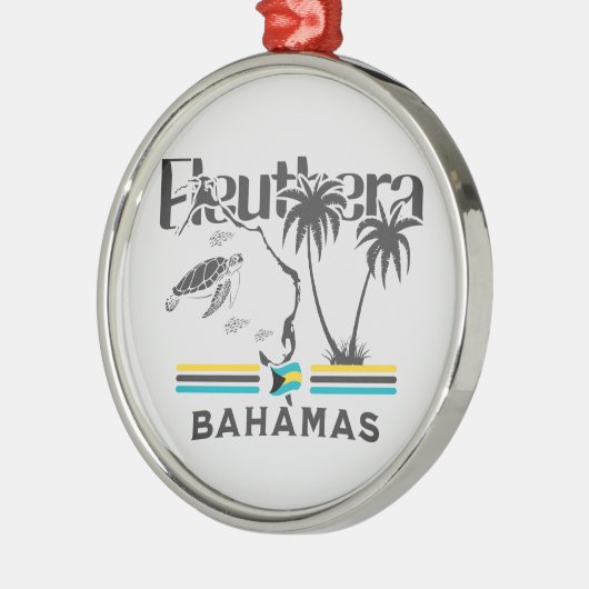 Bahamas Souvenir Gift: Eleuthera Bahamas Vlag Metalen Ornament (Links)