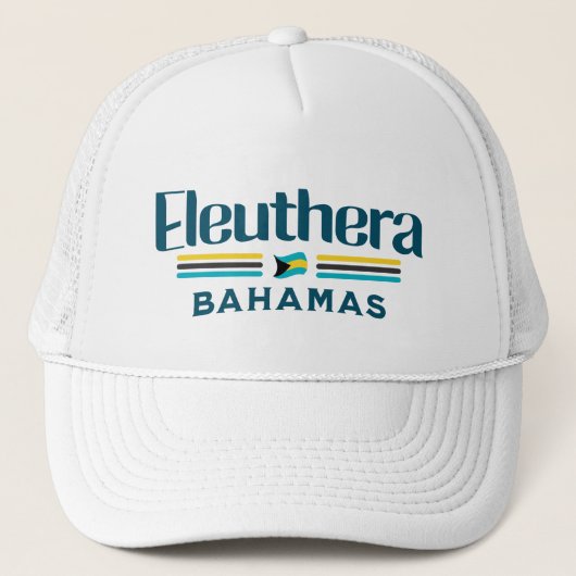 Bahamas Souvenir Gift: Eleuthera Bahamas Vlag Trucker Pet (Voorkant)
