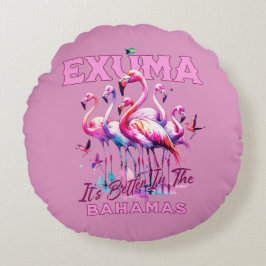 Bahamas Souvenir Gift: Exuma Bahamas Flamingo Rond Kussen