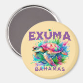 Bahamas Souvenir Gift: Exuma Bahamas Zee Schildpad Magneet (Voorkant / Achterkant)