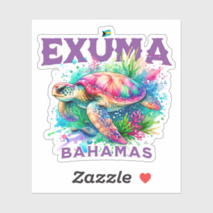 Bahamas Souvenir Gift: Exuma Bahamas Zee Schildpad Sticker