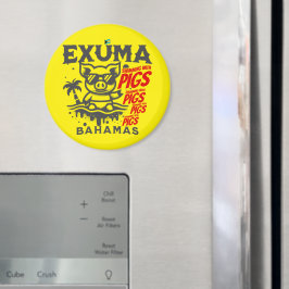 Bahamas Souvenir Gift: Exuma Bahamas Zwemvarkens Magneet