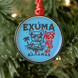 Bahamas Souvenir Gift: Exuma Bahamas Zwemvarkens Metalen Ornament