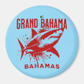 Bahamas Souvenir Gift: Grand Bahama Bahamas Shark Magneet (Voorkant)
