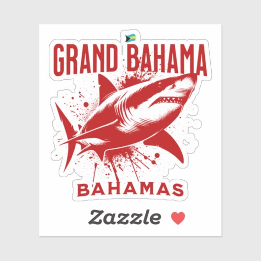 Bahamas Souvenir Gift: Grand Bahama Bahamas Shark Sticker (Vel)