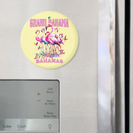 Bahamas Souvenir Gift: Grand Bahama Flamingo Bird Magneet