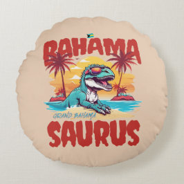 Bahamas Souvenir Gift: Grand Bahama Saurus T-Rex Rond Kussen