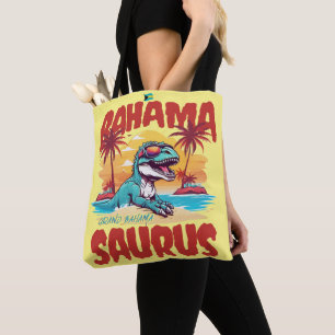 Bahamas Souvenir Gift: Grand Bahama Saurus T-Rex Tote Bag
