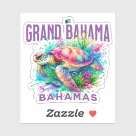Bahamas Souvenir Gift: Grand Bahama Zee Schildpad Sticker