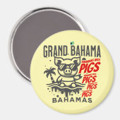 Bahamas Souvenir Gift: Grand Bahama Zwemvarkens Magneet (Voorkant / Achterkant)