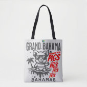 Bahamas Souvenir Gift: Grand Bahama Zwemvarkens Tote Bag (Voorkant)