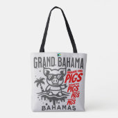 Bahamas Souvenir Gift: Grand Bahama Zwemvarkens Tote Bag (Achterkant)
