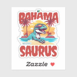 Bahamas Souvenir Gift: Nassau Bahama Saurus T-Rex Sticker