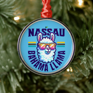 Bahamas Souvenir Gift: Nassau Bahamas Bahama Llama Metalen Ornament