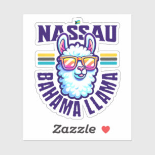 Bahamas Souvenir Gift: Nassau Bahamas Bahama Llama Sticker