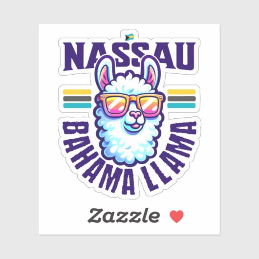 Bahamas Souvenir Gift: Nassau Bahamas Bahama Llama Sticker (Vel)