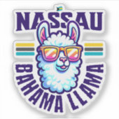 Bahamas Souvenir Gift: Nassau Bahamas Bahama Llama Sticker (Voorkant)
