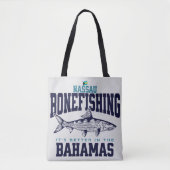 Bahamas Souvenir Gift: Nassau Bahama's Bonefishing Tote Bag (Voorkant)