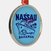 Bahamas Souvenir Gift: Nassau Bahamas Cruise Metalen Ornament (Rechts)