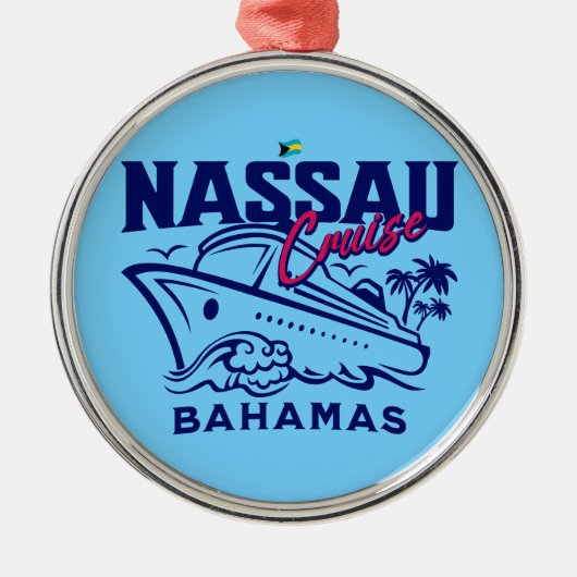 Bahamas Souvenir Gift: Nassau Bahamas Cruise Metalen Ornament (Voorkant)
