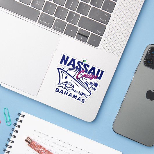 Bahamas Souvenir Gift: Nassau Bahamas Cruise Sticker (Laptop met iPhone)