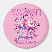 Bahamas Souvenir Gift: Nassau Bahamas Flamingo Magneet (Voorkant)