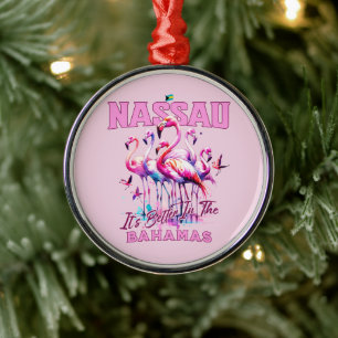 Bahamas Souvenir Gift: Nassau Bahamas Flamingo Metalen Ornament