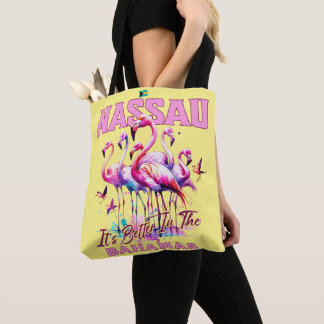 Bahamas Souvenir Gift: Nassau Bahamas Flamingo Tote Bag