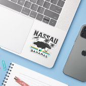 Bahamas Souvenir Gift: Nassau Bahama's Onafhankeli Sticker (Laptop met iPhone)
