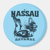 Bahamas Souvenir Gift: Nassau Bahamas Snorkelen Magneet (Voorkant)
