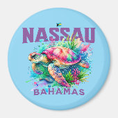 Bahamas Souvenir Gift: Nassau Bahamas Zee Schildpa Magneet (Voorkant)