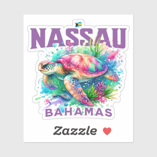 Bahamas Souvenir Gift: Nassau Bahamas Zee Schildpa Sticker (Vel)